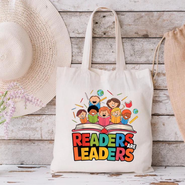 Readers Are Leaders Motivational Reading Book Quote Canvas Tote Bag
