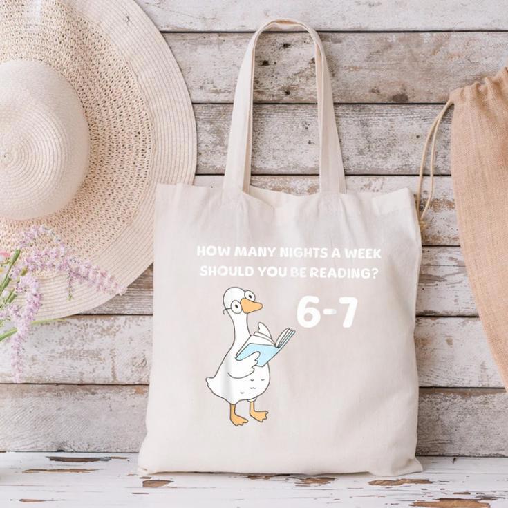 Reading 6-7 Silly Goose Read Books Bookish Bookworm Canvas Tote Bag Reading 6-7 Silly Goose Read Books Bookish Bookworm Canvas Tote Bag