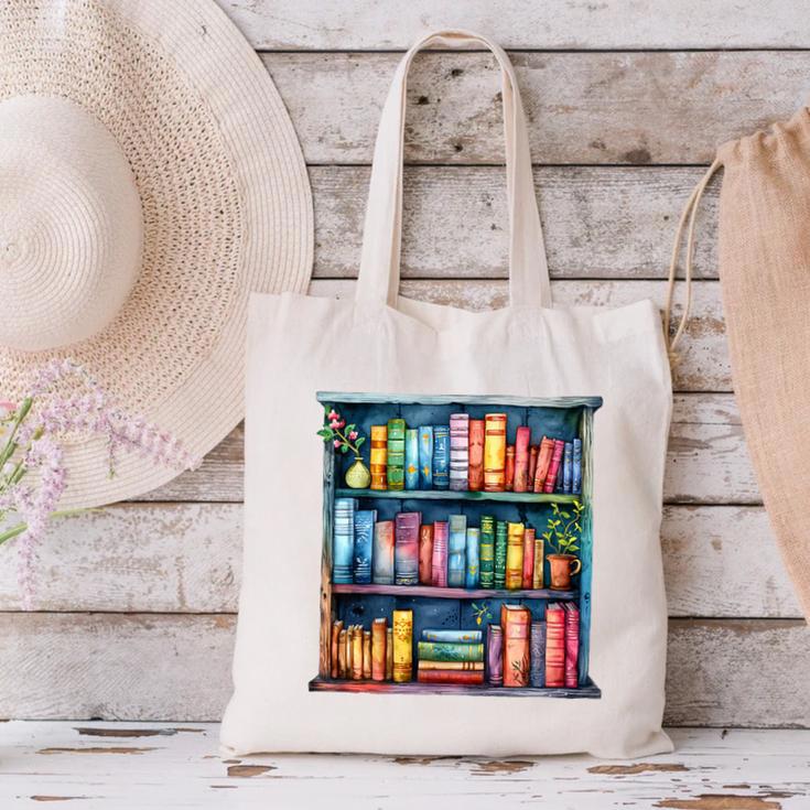 Reading And Bookcase Magic Book Premium Canvas Tote Bag