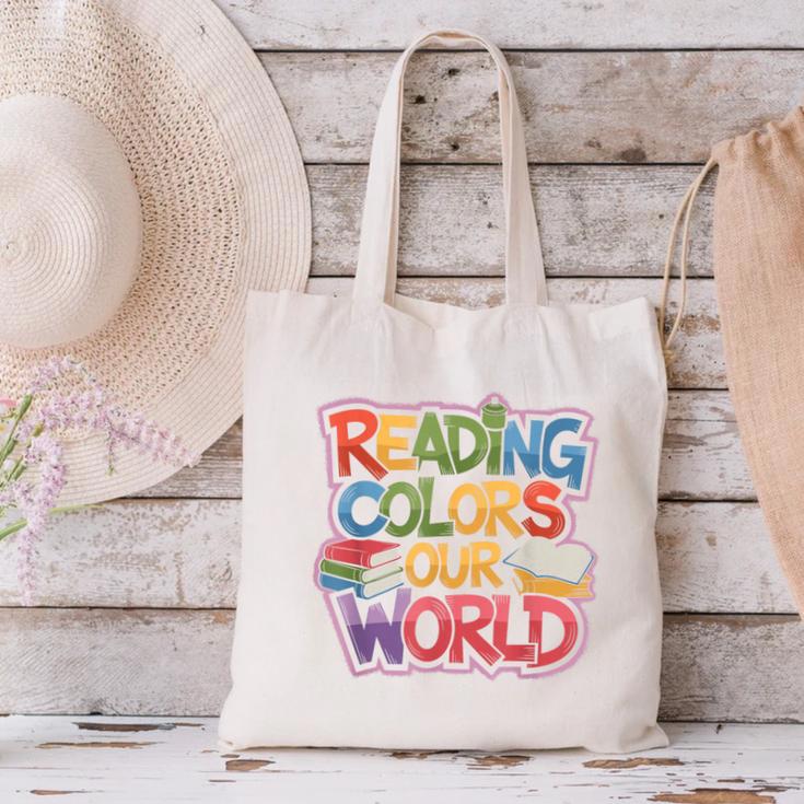 Reading Colors Our World Books Lover Canvas Tote Bag