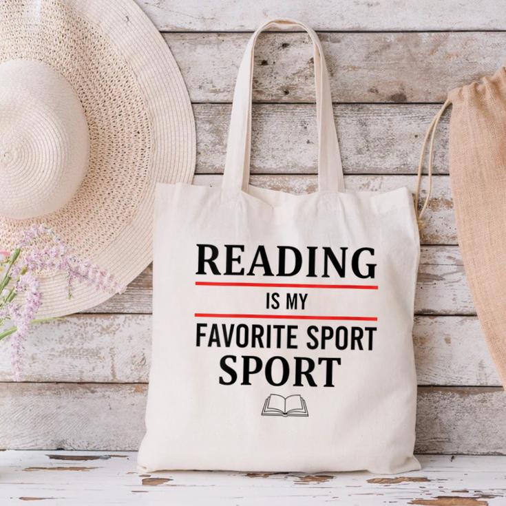 Reading Is My Favorite Sport Book Lover Saying Quote Canvas Tote Bag Reading Is My Favorite Sport Book Lover Saying Quote Canvas Tote Bag