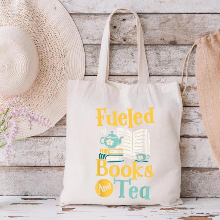 Reading Hobby Bookshelves Library Fueled By Books And Tea Canvas Tote Bag