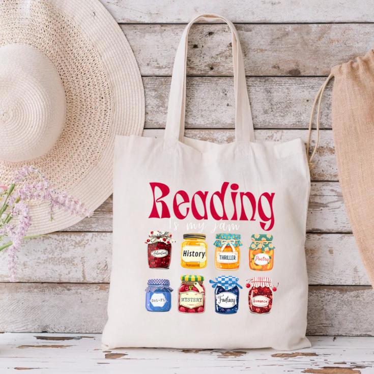 Reading Is My Jam Teacher Student Book Lovers Canvas Tote Bag Reading Is My Jam Teacher Student Book Lovers Canvas Tote Bag
