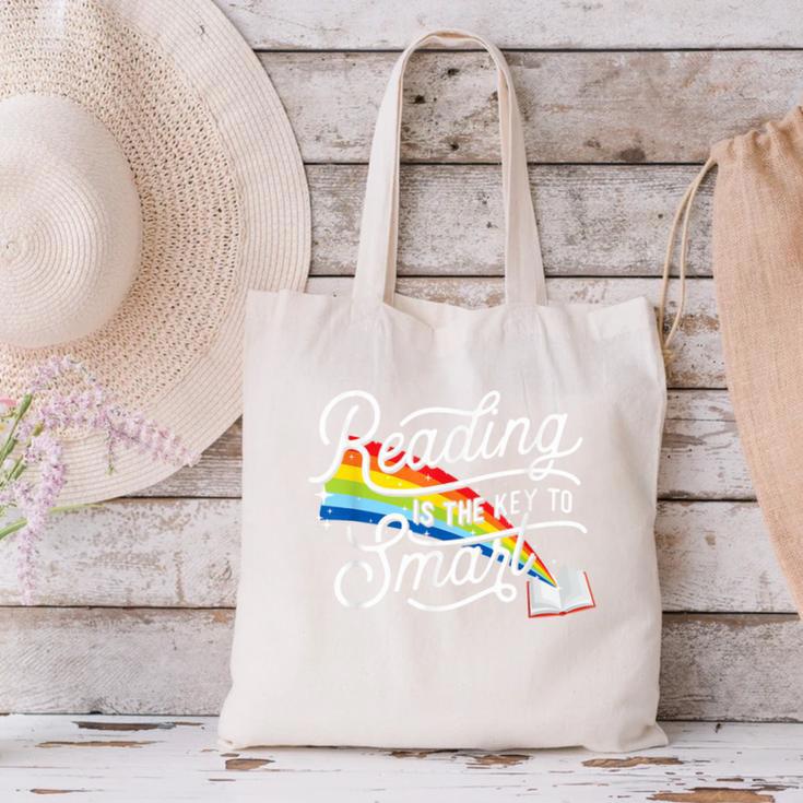 Reading Is The Key To Smart Book Lover Bookworm Reader Canvas Tote Bag Reading Is The Key To Smart Book Lover Bookworm Reader Canvas Tote Bag