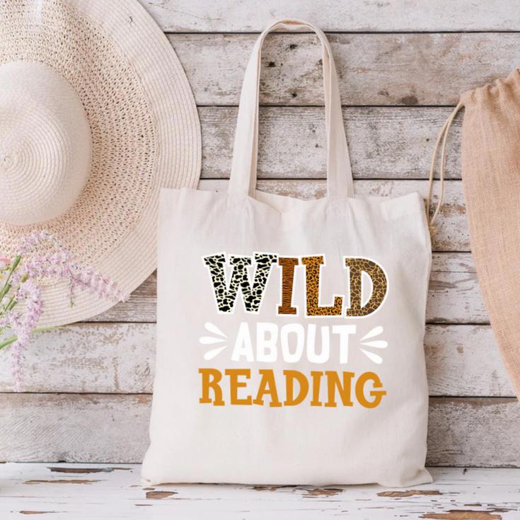 Reading Lover Apparel Wild About Reading Reading Books Canvas Tote Bag