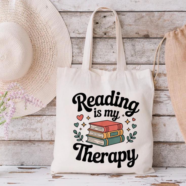Reading Is My Therapy Book Lover Bookworm Canvas Tote Bag Reading Is My Therapy Book Lover Bookworm Canvas Tote Bag