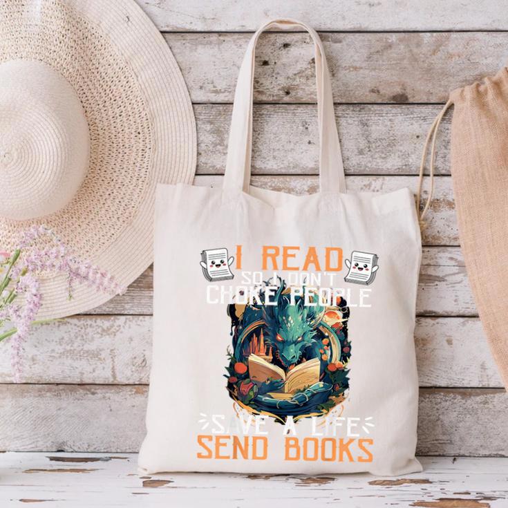 Reading Readers I Read Send Books Dragon Bookworm Tee Canvas Tote Bag