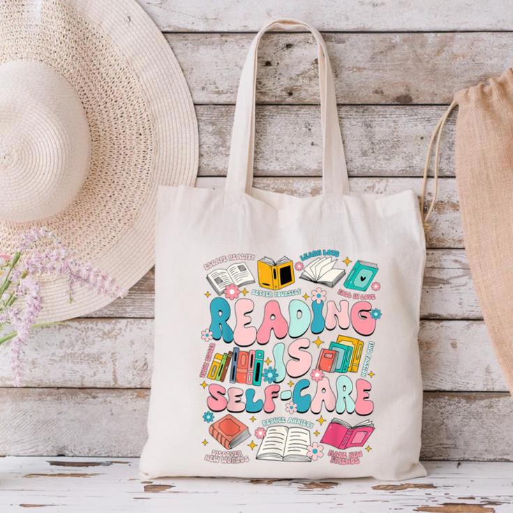 Reading Is Self-Care Book Lover Teacher Student Men Women Canvas Tote Bag