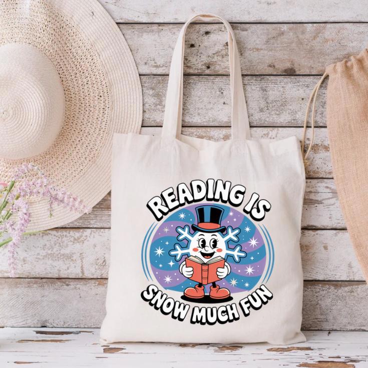 Reading Is Snow Much Fun Snowflake Book Lovers Winter Theme Premium Tri-Blend Canvas Tote Bag Reading Is Snow Much Fun Snowflake Book Lovers Winter Theme Premium Tri-Blend Canvas Tote Bag