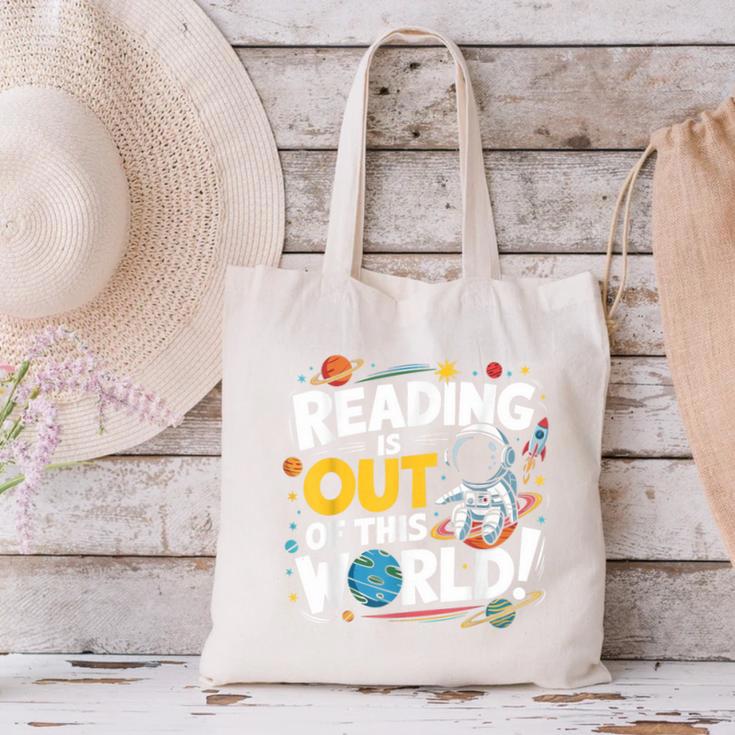 Reading Is Out Of This World Space Book Lover Kids Canvas Tote Bag Reading Is Out Of This World Space Book Lover Kids Canvas Tote Bag