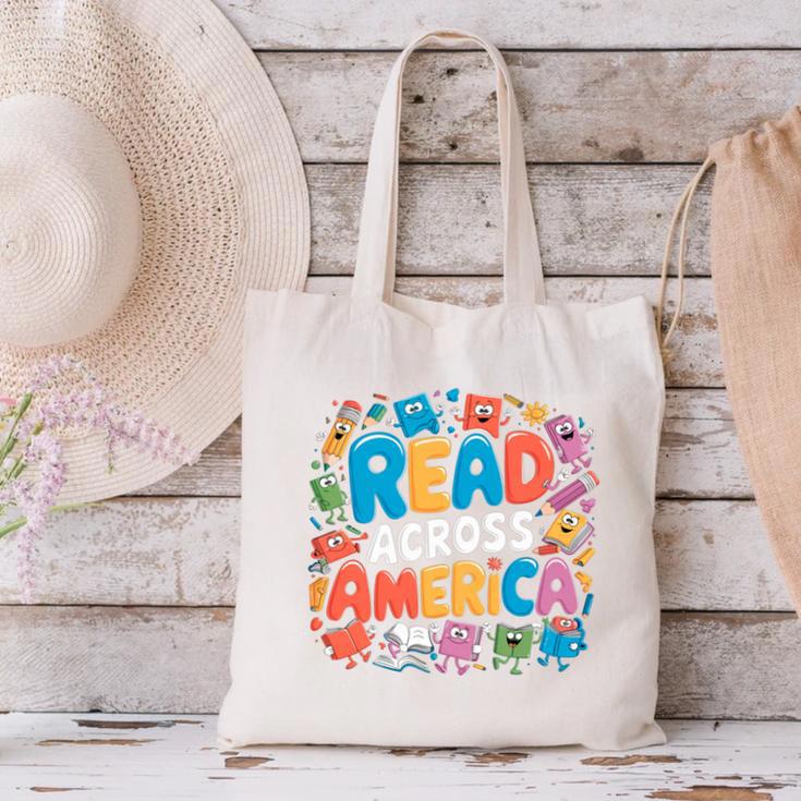 Reads Across Tee America Reading Teacher Books Reader Kids Canvas Tote Bag Reads Across Tee America Reading Teacher Books Reader Kids Canvas Tote Bag