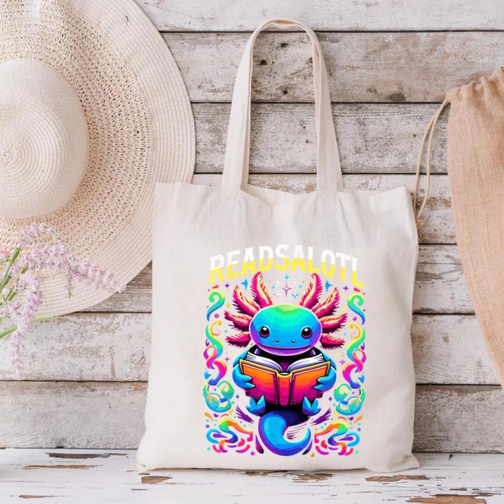 Readsalotl Axolotl Book Lovers Axolotls Canvas Tote Bag Readsalotl Axolotl Book Lovers Axolotls Canvas Tote Bag