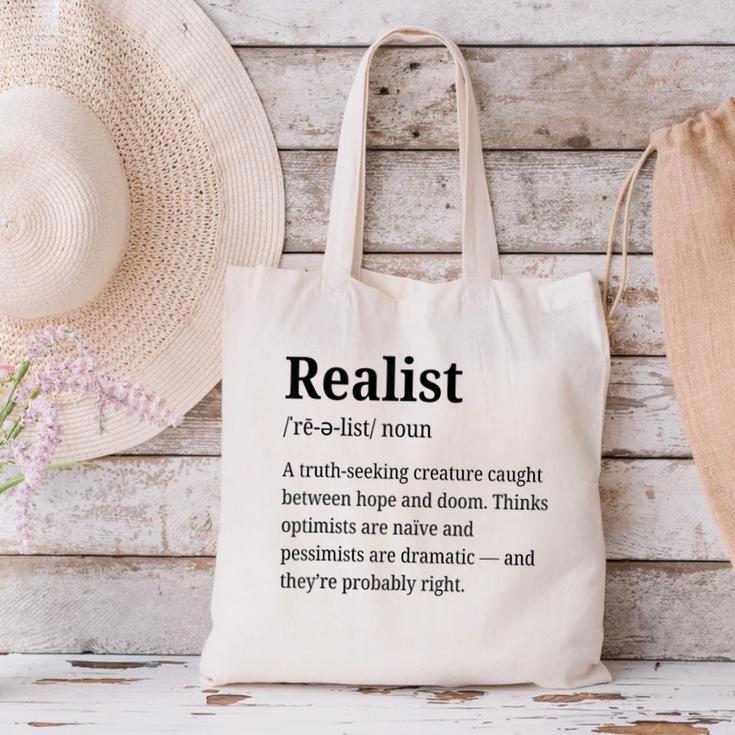 Realist Definition For Introverts Honest Personality Canvas Tote Bag