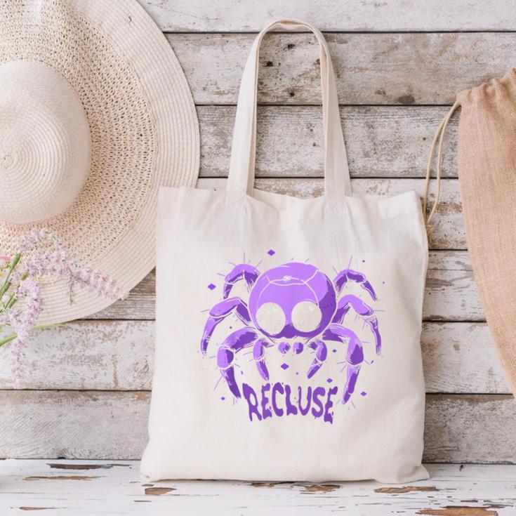 Recluse Pastel Goth Spider Shy Introvert Creepy Cute Kawaii Canvas Tote Bag Recluse Pastel Goth Spider Shy Introvert Creepy Cute Kawaii Canvas Tote Bag