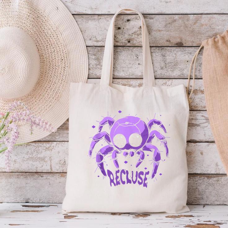 Recluse Pastel Goth Spider Shy Introvert Creepy Cute Kawaii Canvas Tote Bag