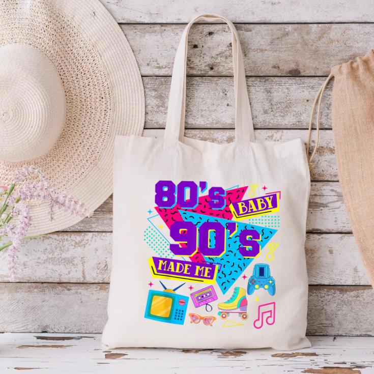 Retro 1980s 80's Baby 1990s 90's Made Me Nostalgia Birthday Canvas Tote Bag Retro 1980s 80's Baby 1990s 90's Made Me Nostalgia Birthday Canvas Tote Bag