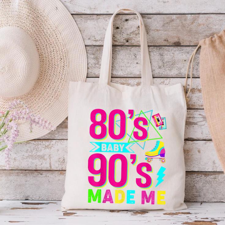 Retro 1980s 80's Baby 1990s 90's Made Me Nostalgia Vibes Canvas Tote Bag
