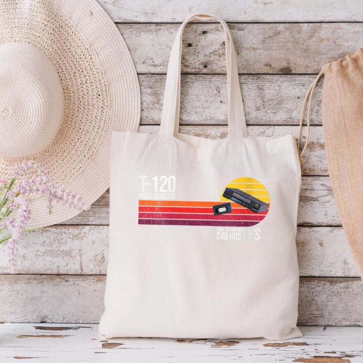 Retro 80's 90's Music Nostalgia Video Cassette Tape VHS Canvas Tote Bag Retro 80's 90's Music Nostalgia Video Cassette Tape VHS Canvas Tote Bag