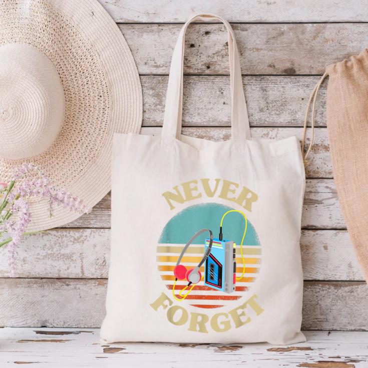 Retro Cassette Player Never Forget Nostalgia Vintage Canvas Tote Bag