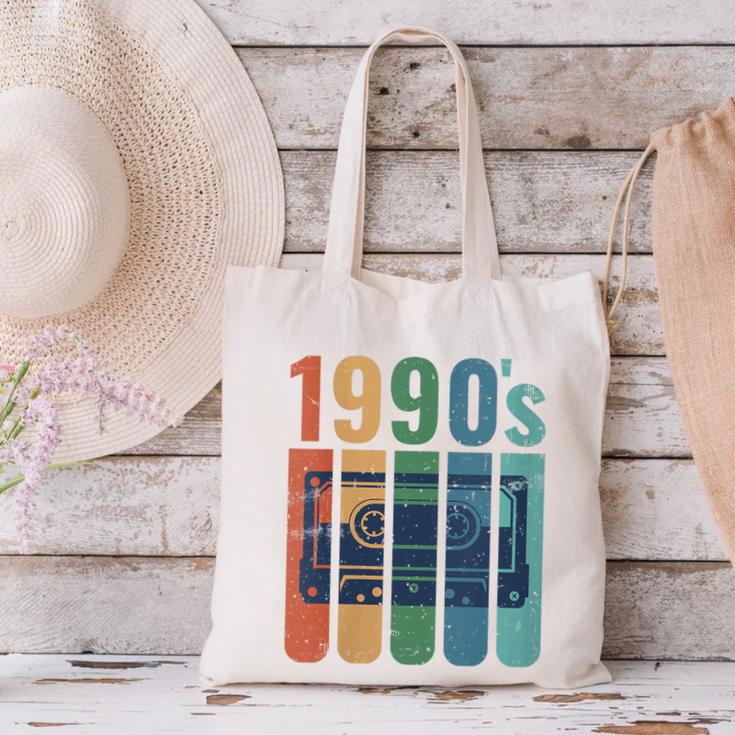 Retro Nineties Style Audio Tape Nostalgia Year 1990 Canvas Tote Bag