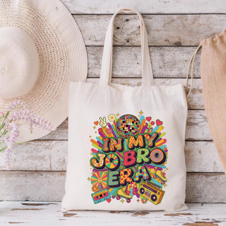 Retro Nostalgia Era Disco Groovy 80s 90s Vintage Aesthetic Canvas Tote Bag