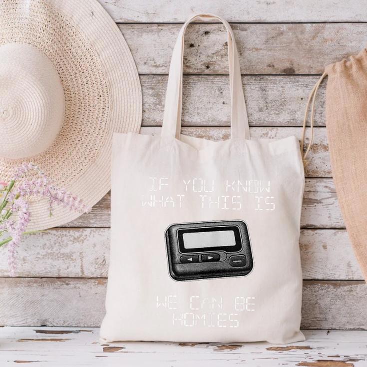 Retro Pager 90s Nostalgia Canvas Tote Bag