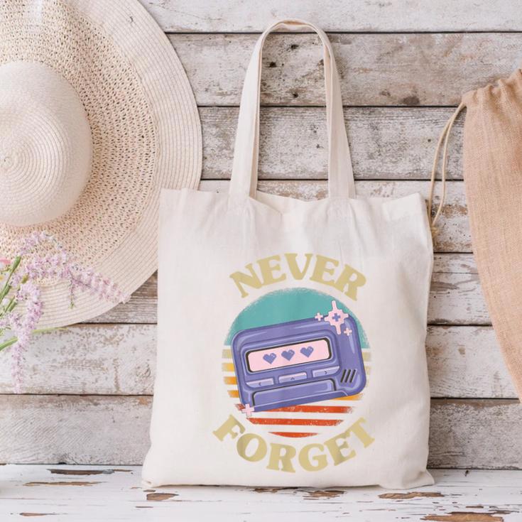 Retro Pager Never Forget Nostalgia Vintage Canvas Tote Bag Retro Pager Never Forget Nostalgia Vintage Canvas Tote Bag