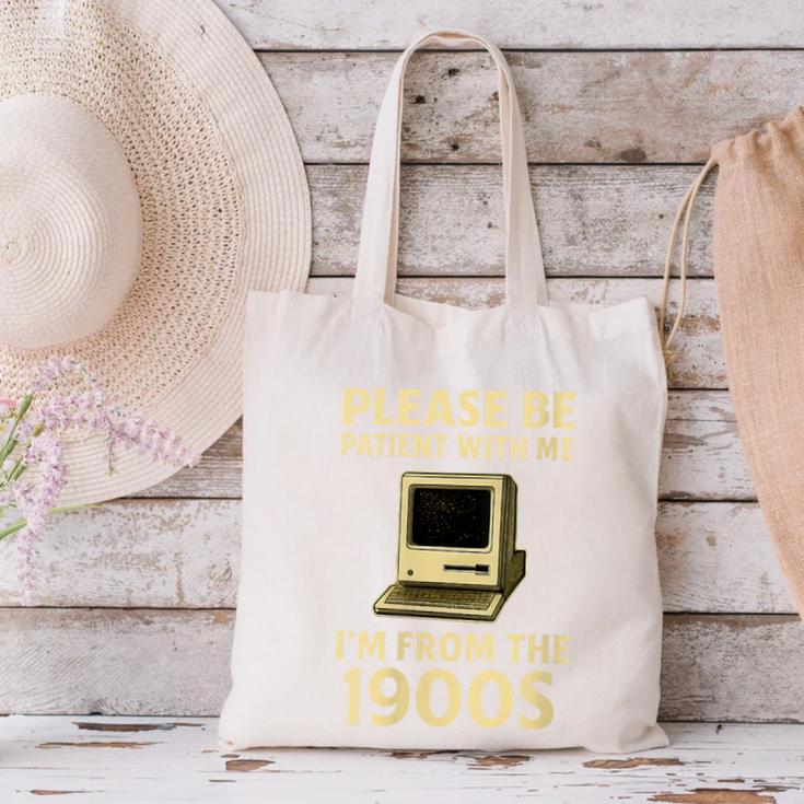 Retro Please Be Patient With Me I'm From The 1900s Computer Canvas Tote Bag