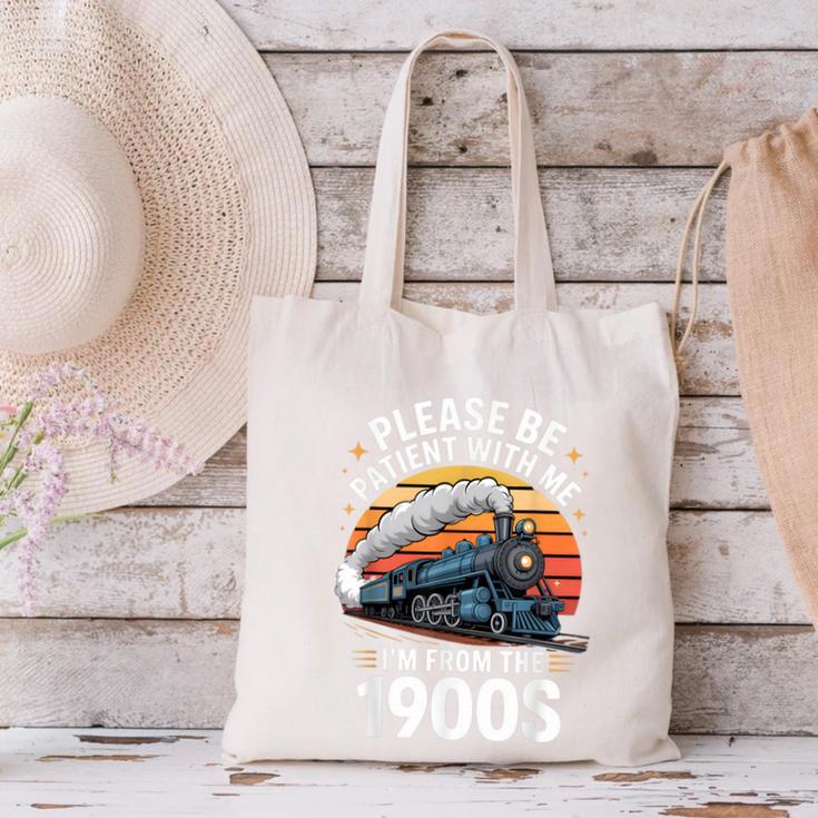 Retro Please Be Patient With Me I'm From The 1900s Train Canvas Tote Bag