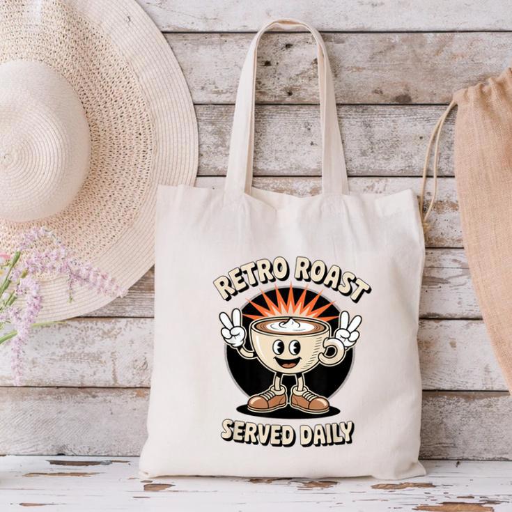 Retro Roast Coffee Retro Cartoon Vintage Nostalgia Fun Canvas Tote Bag Retro Roast Coffee Retro Cartoon Vintage Nostalgia Fun Canvas Tote Bag