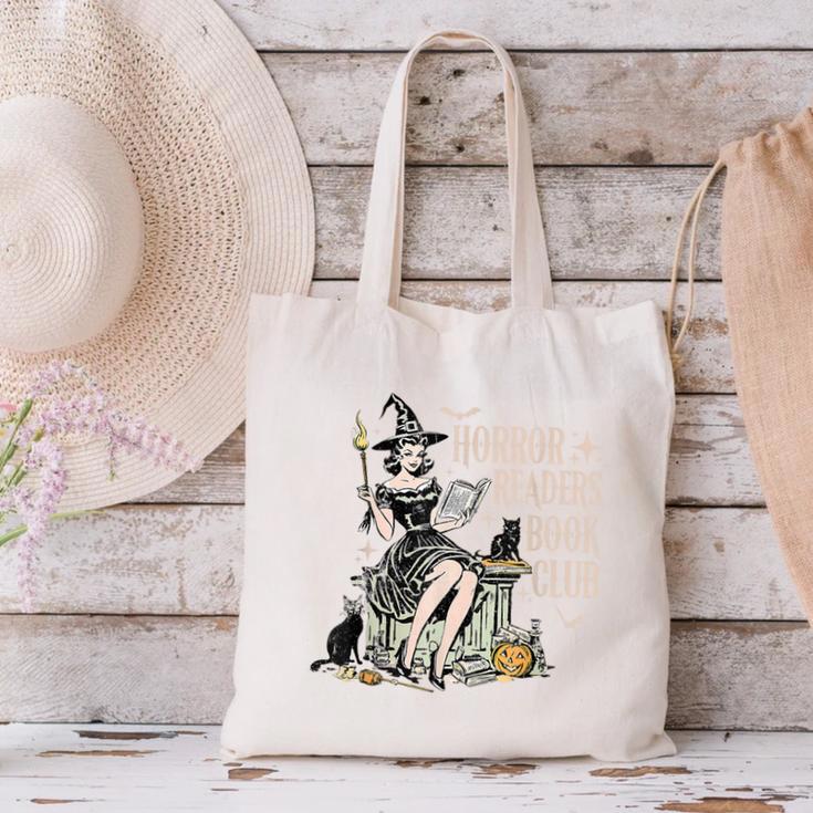 Retro Scary Horror Readers Book Club Spooky Halloween Canvas Tote Bag Retro Scary Horror Readers Book Club Spooky Halloween Canvas Tote Bag
