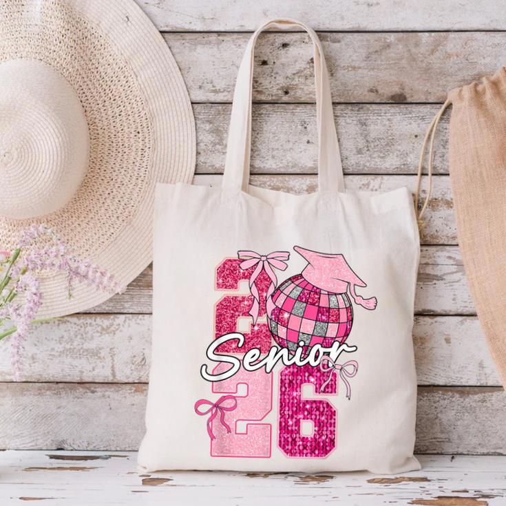 Retro Senior 2026 Coquette Bow Graduation Class Of 2026 Canvas Tote Bag