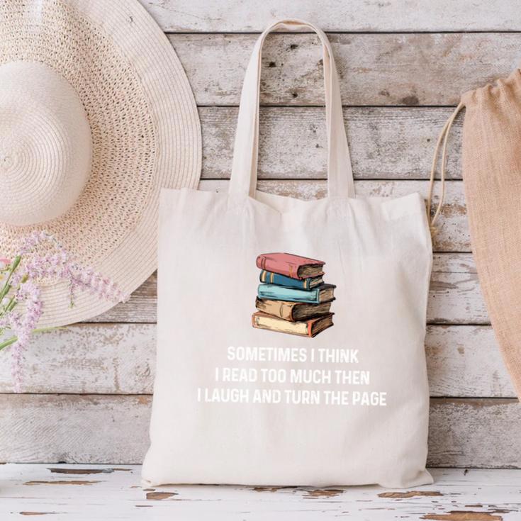 Retro Sometimes I Think I Read Too Much For Book Lover Canvas Tote Bag