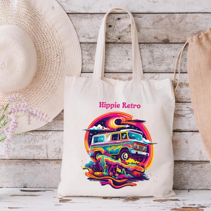 Retro Graphic Print With a Touch Of Nostalgia Canvas Tote Bag