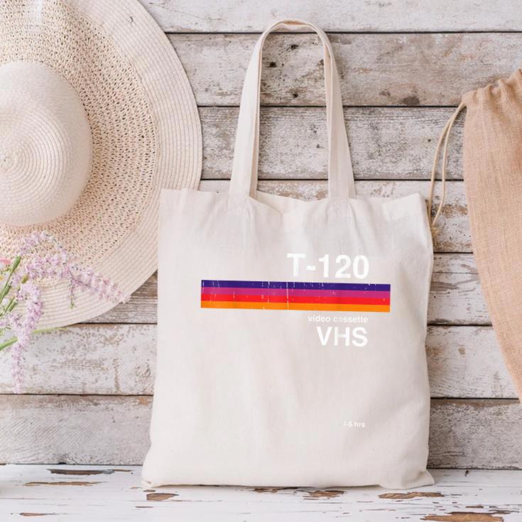 Retro VHS Tape Graphics 80s 90s Nostalgia Costume Canvas Tote Bag