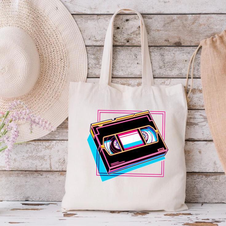 Retro VHS Vaporwave Video Cassette Nostalgia Geek Chic Canvas Tote Bag