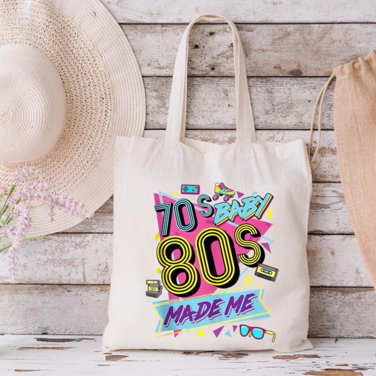 Retro Vintage 70's Baby 80's Made Me Nostalgia Classic Canvas Tote Bag