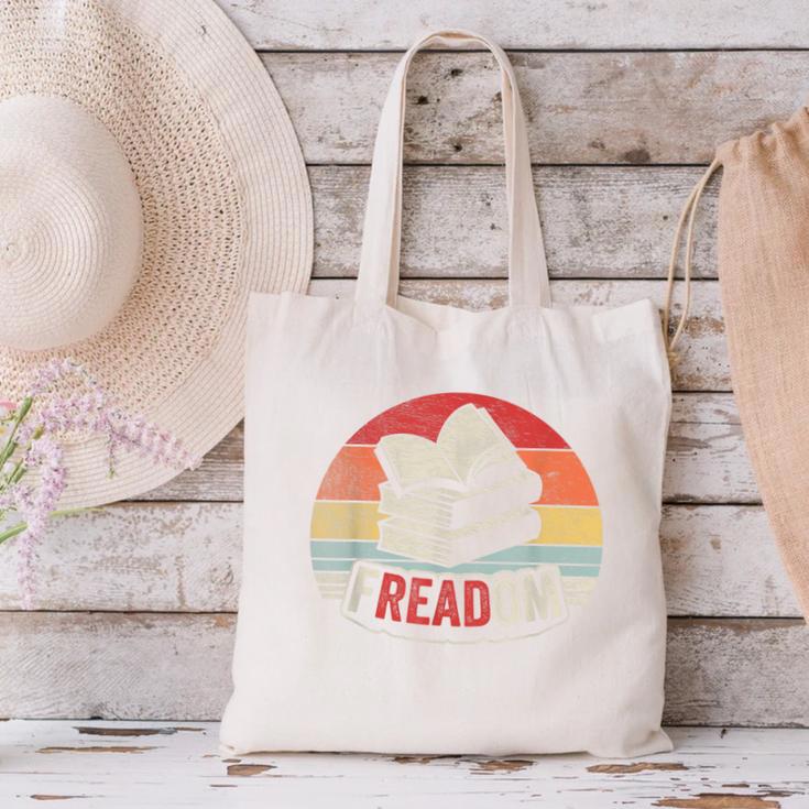 Retro Vintage FREADom Anti Ban Books Freedom To Read Canvas Tote Bag