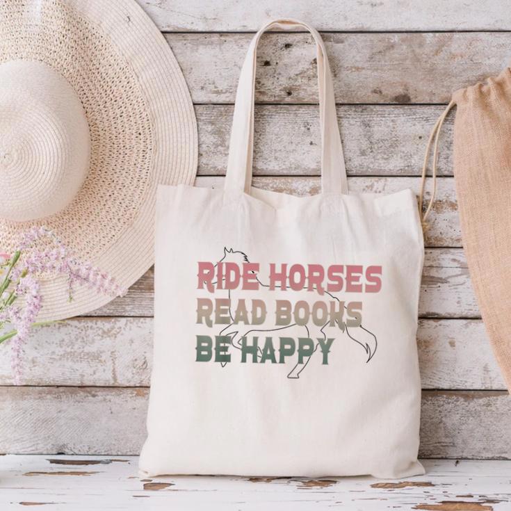 Ride Horses Read Books Be Happy Horse Riders Quote Canvas Tote Bag