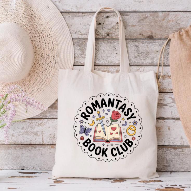 Romantasy Book Club Romance Fantasy Book Lover Tee Canvas Tote Bag Romantasy Book Club Romance Fantasy Book Lover Tee Canvas Tote Bag
