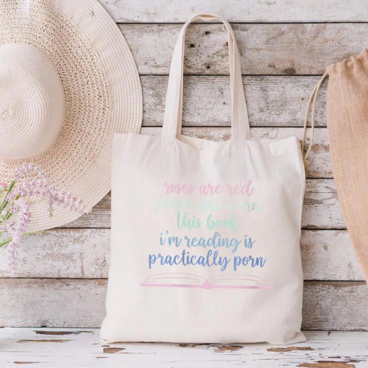Roses Are Red Pages Are Worn This Book I'm Reading Canvas Tote Bag