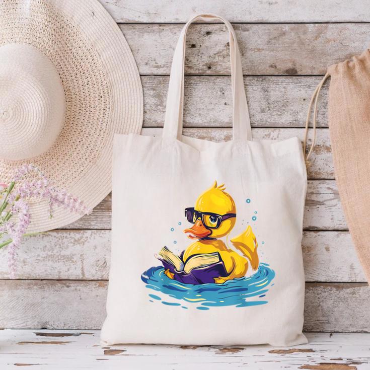 Rubber Duck Reading Book Swim Rubber Duckling Rubber Duckie Canvas Tote Bag Rubber Duck Reading Book Swim Rubber Duckling Rubber Duckie Canvas Tote Bag
