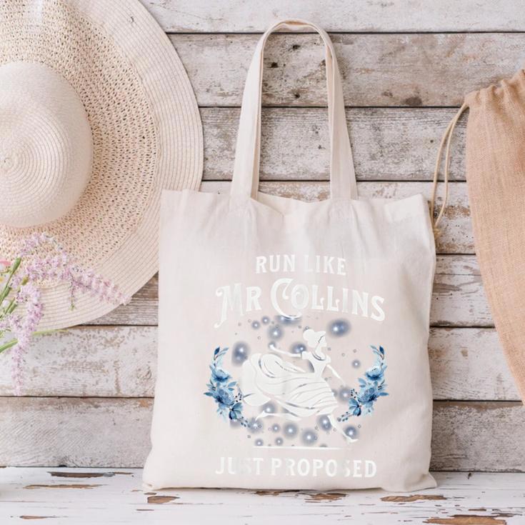 Run Like Mr Collins Just Proposed Books And Running Canvas Tote Bag