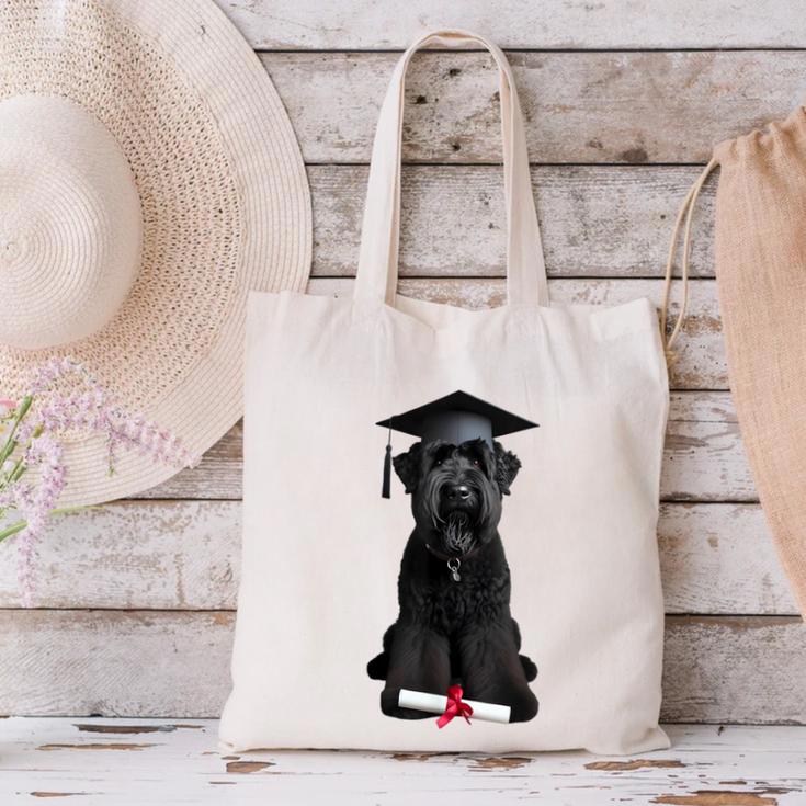 Russian Terrier Dog Graduation Cap Graduate Owner Grad Canvas Tote Bag
