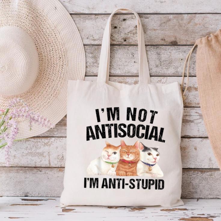 Sarcasm Cat Sarcastic Introvert Antisocial Cat Lover Canvas Tote Bag