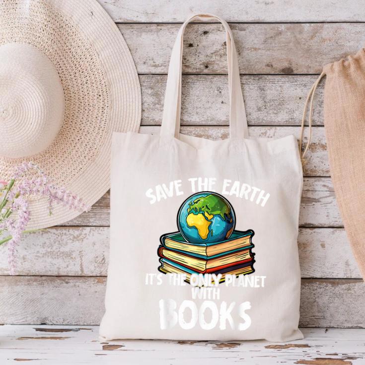 Save The Earth It’s The Only Planet With Books Canvas Tote Bag