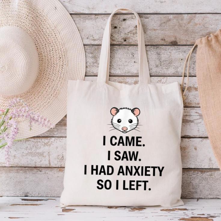 I Came I Saw I Had Anxiety So I Left Introvert Tee Canvas Tote Bag I Came I Saw I Had Anxiety So I Left Introvert Tee Canvas Tote Bag