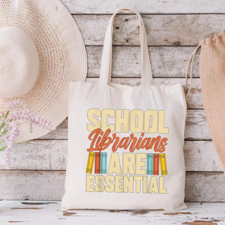 School Librarians Are Essential Library Book Lover Librarian Canvas Tote Bag