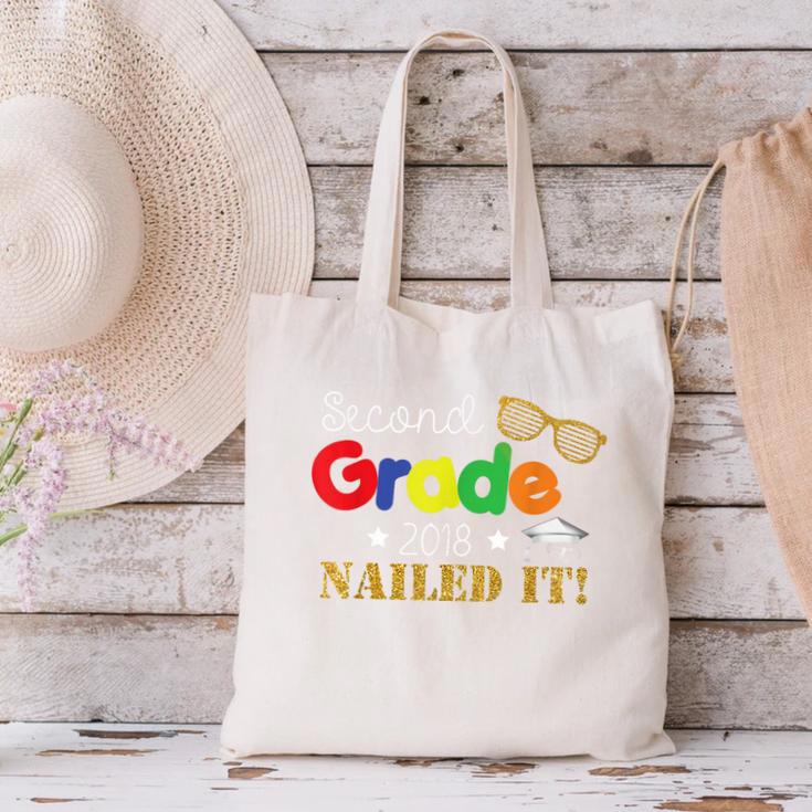 Second 2nd Grade 2018 Nailed It Graduation Shirt Canvas Tote Bag