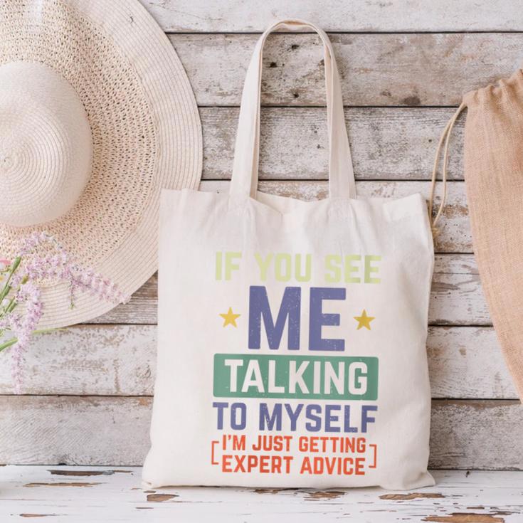 If You See Me Talking To Myself Sarcastic Introvert Canvas Tote Bag If You See Me Talking To Myself Sarcastic Introvert Canvas Tote Bag